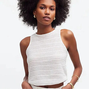 White Sleeveless Knit Top